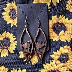 Wooden Ohia Lehua Leaf Earrings
